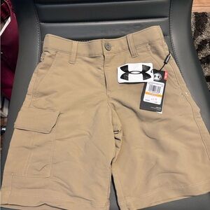 Under Armour Tan Relaxed Fit Shorts with Belt Loops